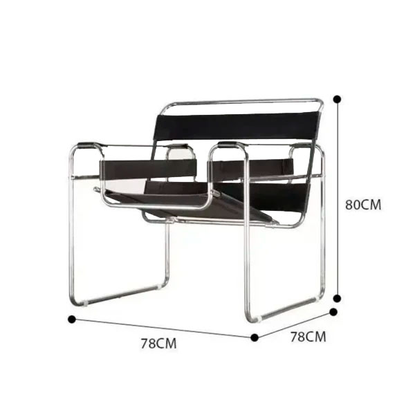 Medidas silla de diseño tipo Wassily