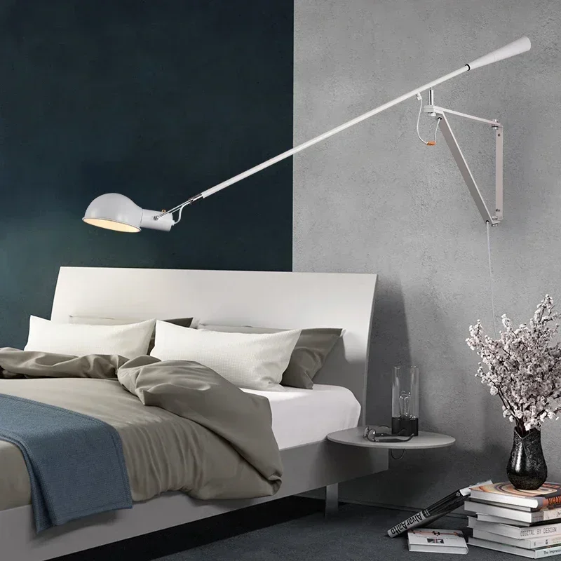 Lámpara de pared Rizzatto creativa moderna, arte decorativo insertable, brazo basculante ajustable largo escocés, luz Led blanca para cabecera de dormitorio - Imagen 3