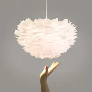Lámpara colgante de plumas con personalidad creativa nórdica, sala de estar, dormitorio, comedor, lámpara LED para niños, decoración de iluminación moderna