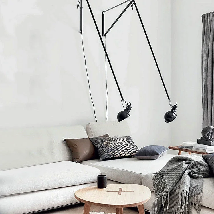 Lámpara de pared Rizzatto creativa moderna, arte decorativo insertable, brazo basculante ajustable largo escocés, luz Led blanca para cabecera de dormitorio - Imagen 8