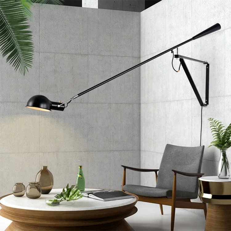 Lámpara de pared Rizzatto creativa moderna, arte decorativo insertable, brazo basculante ajustable largo escocés, luz Led blanca para cabecera de dormitorio - Imagen 6