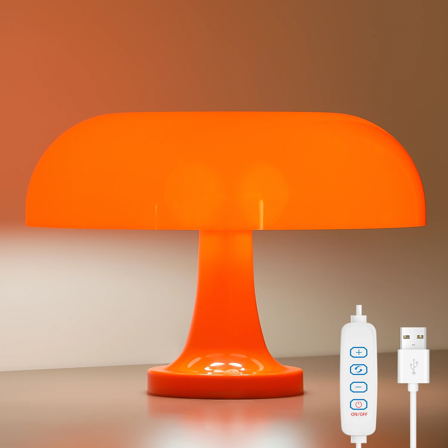 Lámpara de mesa decorativa de estilo retro en forma de seta - Imagen 5
