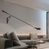 Lámpara de pared Rizzatto creativa moderna, arte decorativo insertable, brazo basculante ajustable largo escocés, luz Led blanca para cabecera de dormitorio