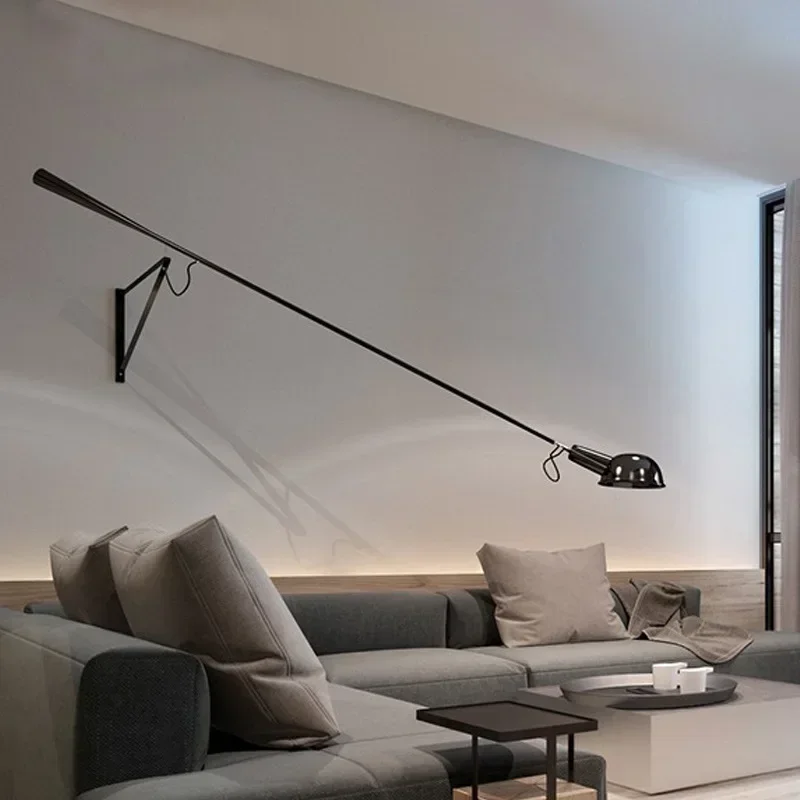 Lámpara de pared Rizzatto creativa moderna, arte decorativo insertable, brazo basculante ajustable largo escocés, luz Led blanca para cabecera de dormitorio