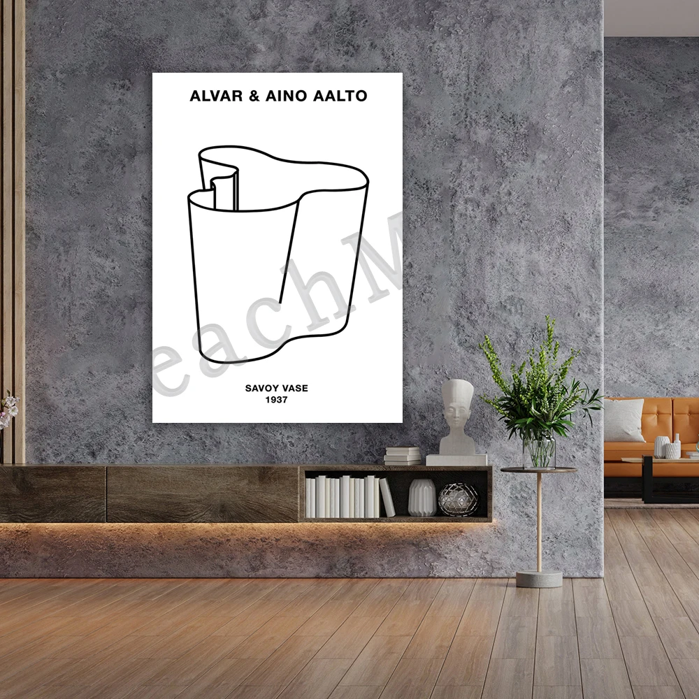 Póster decorativo del jarrón Savoy, diseñado por Alvar Aalto en - Imagen 3