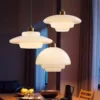Lámpara colgante de vidrio blanco opal de estilo nórdico