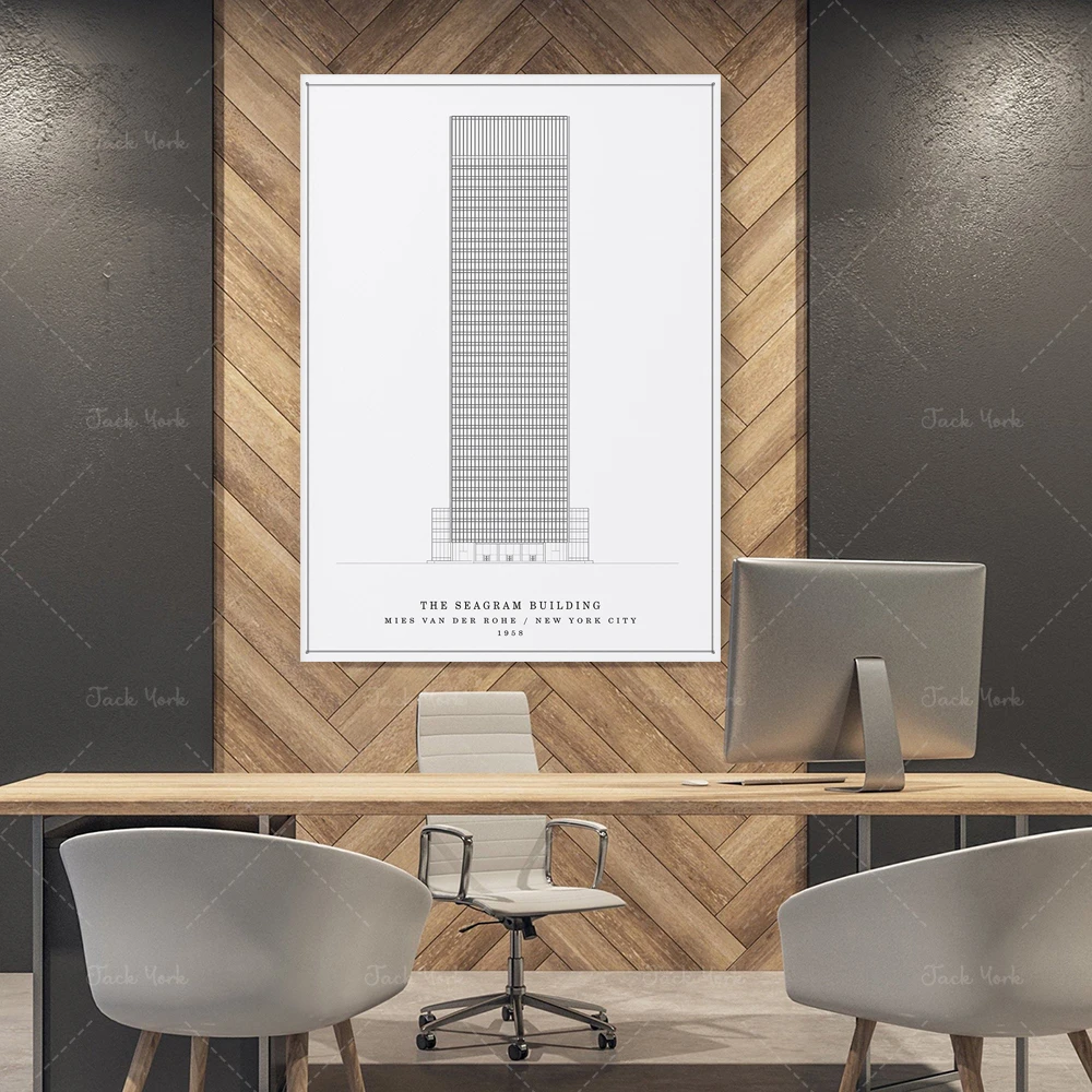 Póster Edificio Seagrams de Mies Van Der Rohe, 50x70cm - Imagen 4
