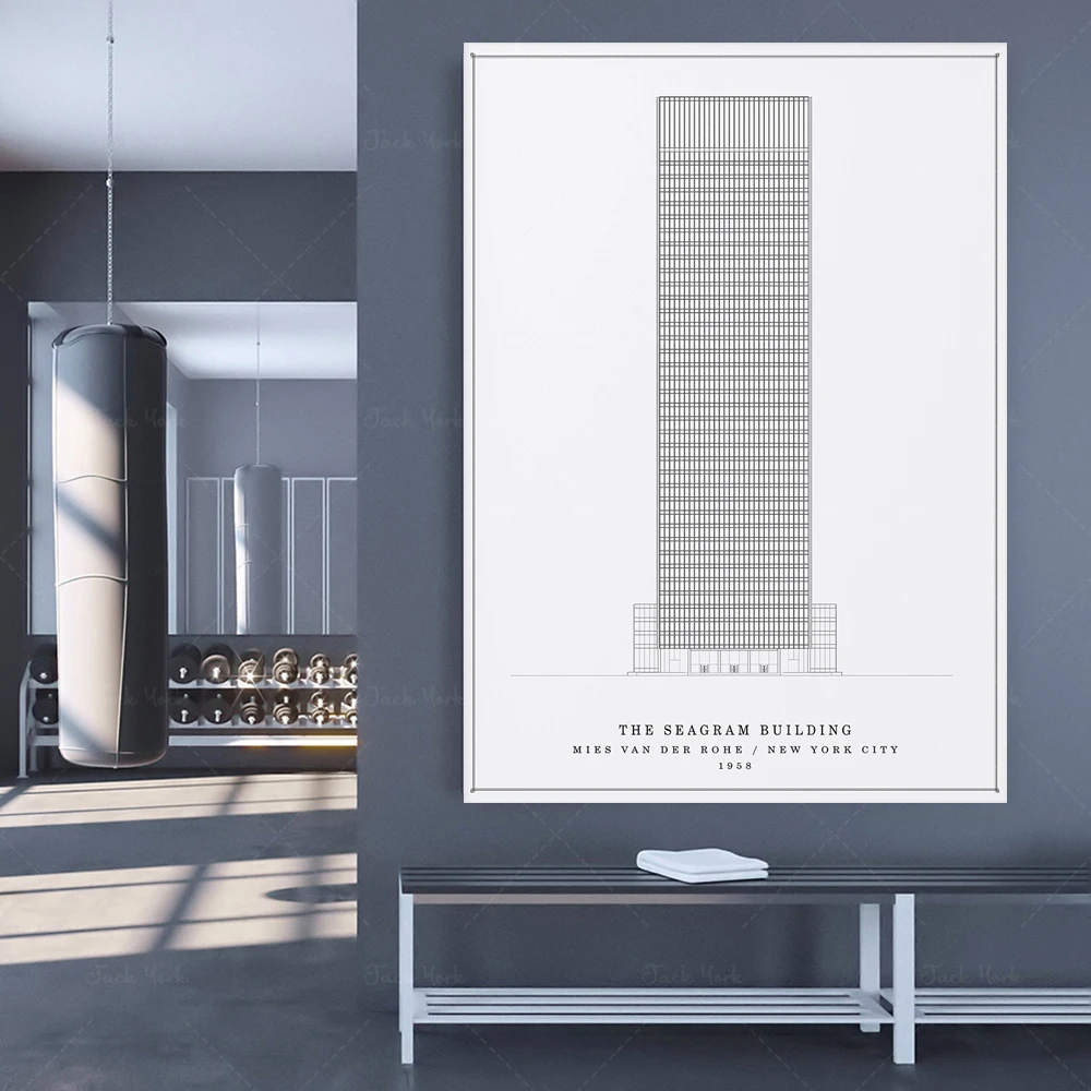 Póster Edificio Seagrams de Mies Van Der Rohe, 50x70cm - Imagen 3
