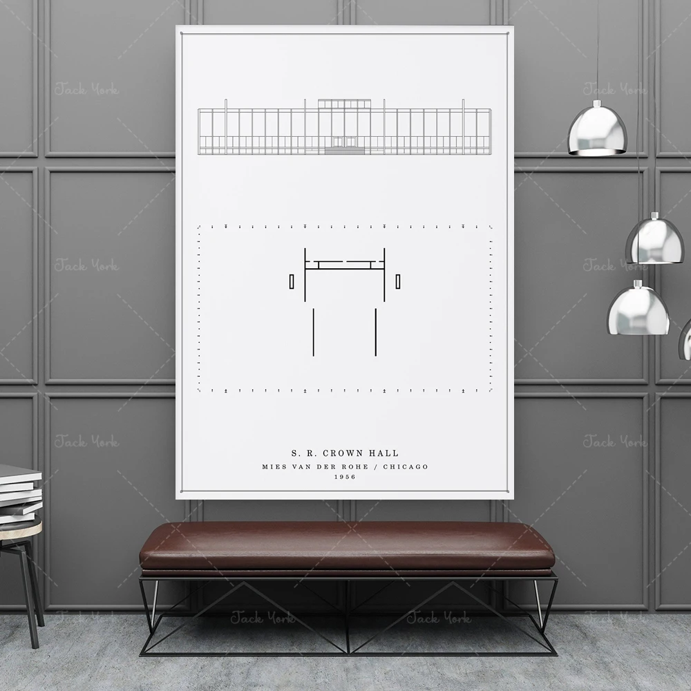 Póster conmemorativo de S. R. Crown Hall de Mies Van Der Rohe - Imagen 4