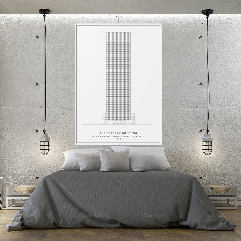 Póster Edificio Seagrams de Mies Van Der Rohe, 50x70cm - Imagen 2