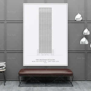 Póster Edificio Seagrams de Mies Van Der Rohe, 50x70cm