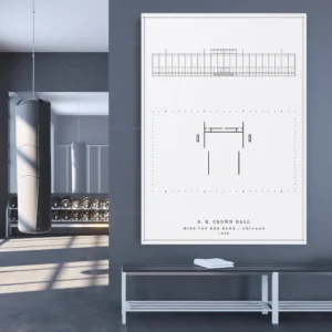 Póster conmemorativo de S. R. Crown Hall de Mies Van Der Rohe