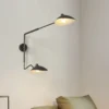 Lámpara de pared con brazo y doble cabeza orientable, de diseño francés