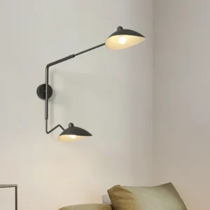 Lámpara de pared con brazo y doble cabeza orientable, de diseño francés